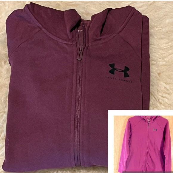 NWT Under Armour Maroon Fleece Hoodie Sweatshirt Oversized Jacket - Picture 1 of 6